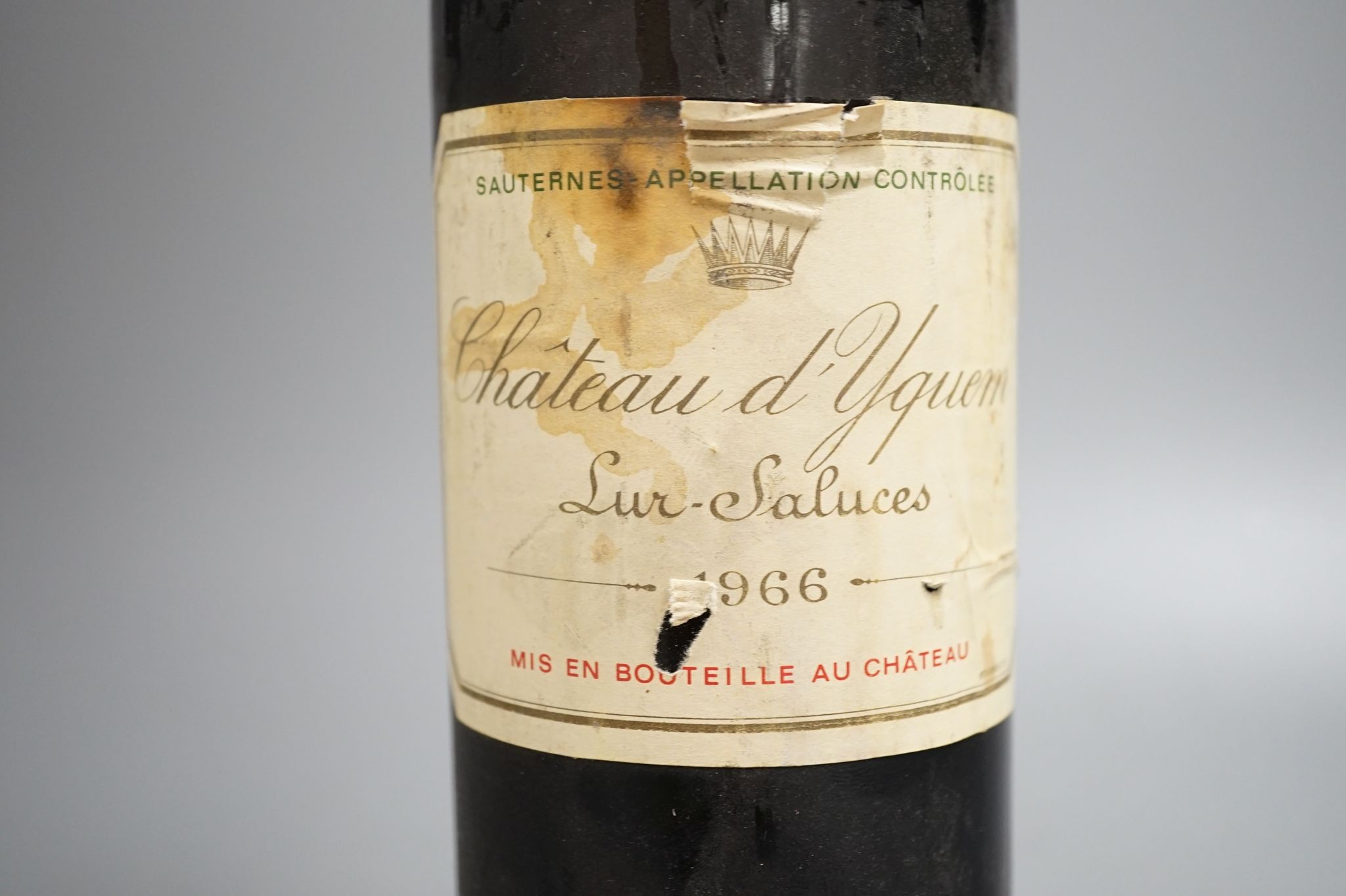 A bottle of Chateau d’Yquem, 1966